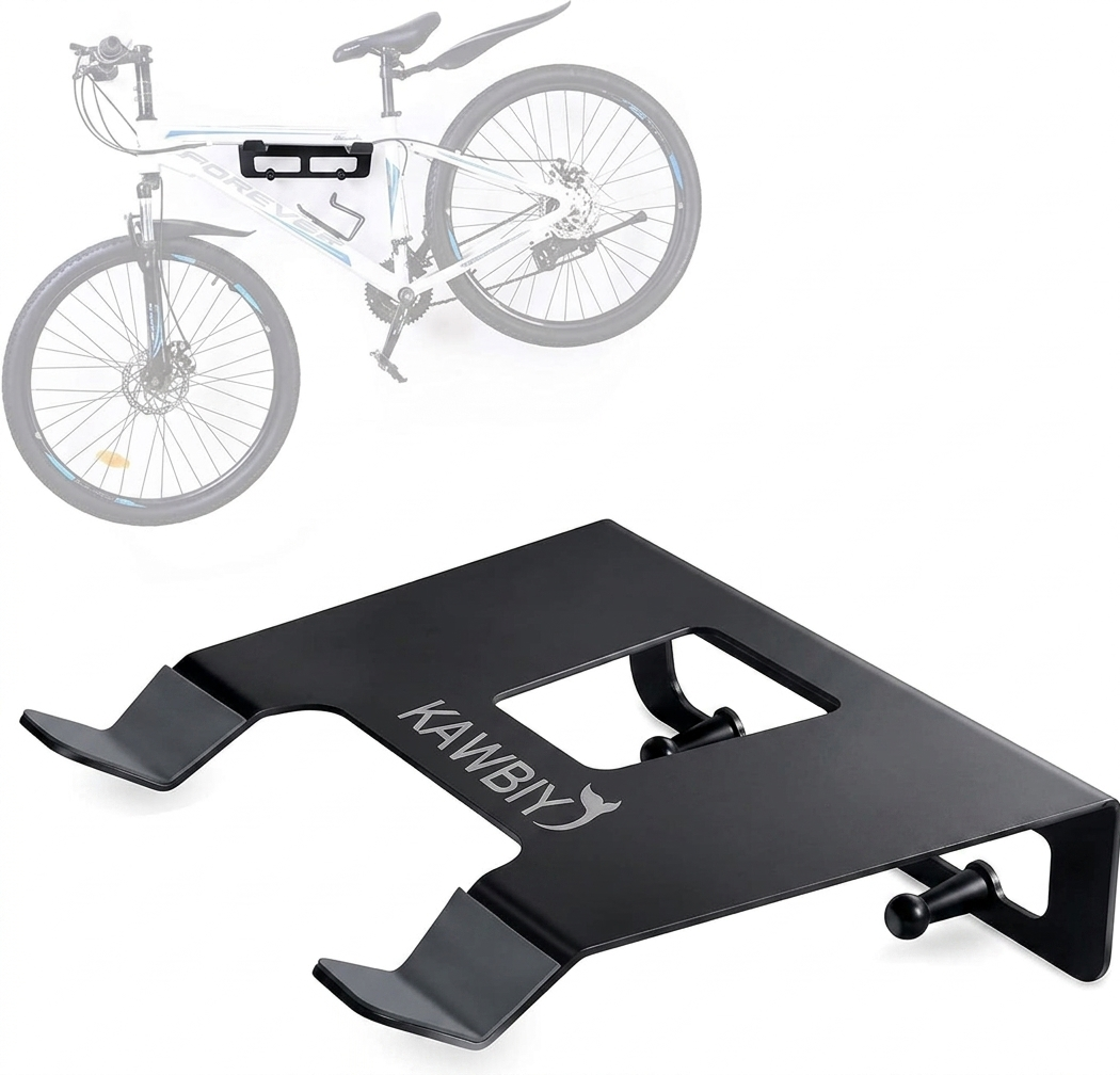 KAWBIYJ Bike Wall Mount With Shelf, Heavy-Duty Adjustable Bike Hanger, Multifunctional Wall Mount, Hold Up To 66lbs for Storage of Road, Hybrid Bikes in Garage, Home, Father Husband Birthday Gifts (White)