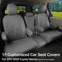 coverdream Sienna Car Seat Covers Custom Fit for 2011-2020 Toyota Sienna SE,LE,XLE,SE Premium,XLE Premium,8-Seater,Full Coverage,Airbag Compatible Polyester Auto Seat Protector (Full Set,Gray)