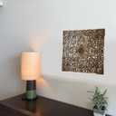 Floral Wood Carved Wall Art Panel. Decorative Bali Asian Home Decor Headboard (24"x24", Brown)