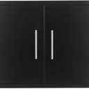 JIE JIN Outdoor Kitchen Doors 30" W X 21" H Double Doors 1.2mm Thickness Stainless Steel BBQ Access Door BBQ Island Doors Outdoor Kitchen Accessories Door for Outdoor Kitchen BBQ Island (Black)