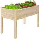 LZRS Raised Garden Bed Outdoor Planter Box with Legs for Herbs, Vegetables, Flowers, Great for Outdoor Patio, Yard and Deck, 220lb Capacity, Natural (40.5x20.5x30 Inches)