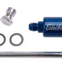 Edelbrock 8134 Chrome Fuel Line, Red/Blue