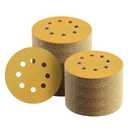 100 Pcs 5 Inch Sanding Discs Hook and Loop, 60 Grit Sandpaper for Woodworking or Automotive, 8 Hole Gold Premium Dustless Random Orbit Sandpaper