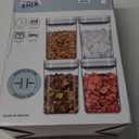 MR.SIGA 4 Pack Airtight Food Storage Container Set, BPA Free Kitchen Pantry Organization Canisters with One-handed Leak Proof Lids, 1L / 33.8oz, Medium, White