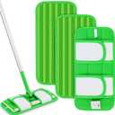 Reusable Mop Pads Compatible with Swiffer Sweeper Mops: Papclean Microfiber Wet Pads Refill Dry Sweeping Cloths Washable Dust Floor Cleaner for Wood Floor Cleaning - 3 Pcs Green