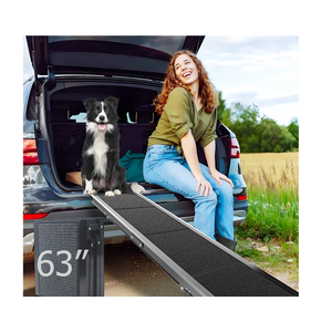 Dog Ramp for Cars SUV Truck-17.3x71in Heavy Duty Foldable Wide Outdoor Pet Stairs with Non-Slip Surface Portable Folding Design for Large Dogs Up to 250lbs (63" L x 17.3" W)