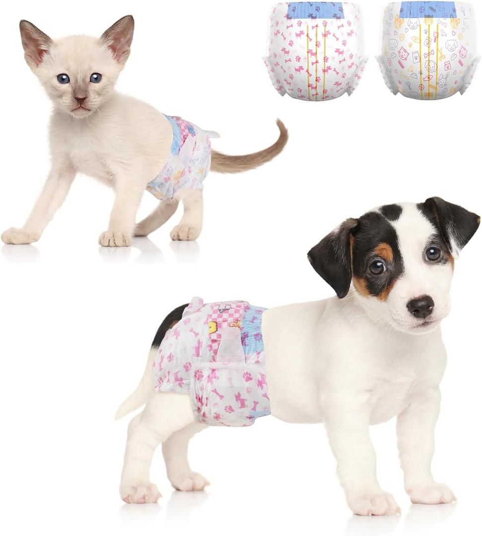 Dono Dog Diapers Female Large Breed-24PCS, Disposable Female Dog Period Diaper for Heat with Wetness Indicator, Super Absorbent Doggie Puppy Diapers for Small Medium Large Dogs (XXS-24 Count)