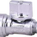 LD Valve-1/4 Turn Push-Fit Straight Stop Valve,1/2-in Push Fit Ptc x 3/8-in OD Compression Brass Straight Water Valve,Chrome Plated Str Supply Shut Off Valve for Faucet or Toilet Installation (2-Pack)