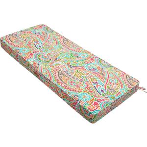 Outdoor Bench Cushion Water-Repellent, 48 x 18 Inch Bench Cushions for Outdoor Furniture, Settee Cushions with Handle and Straps, Patio Couch Cushion 1 Pack, Melora Paisley