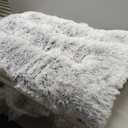 BFPETHOME Dog Beds for Large Dogs, Plush Dog Crate Bed Fluffy Cozy Kennel Pad for Sleeping &Ease Anxiety, Washable Pet Mats with Anti-Slip Bottom for Large Dogs, Grey (L(35x23 inch))