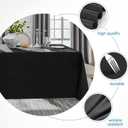 3 x VidaFete 1 Pack Tablecloth 90 * 132inch Rectangle Table Cloth Polyester, Stain Wrinkle Resistant Polyester Dining Table Cover for Kitchen Dinning Party Wedding Tabletop Buffet Decoration(Black)