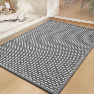 RESARE Non Slip Bath Mat - Machine Washable Bathroom Rug, Super Absorbent, Quick Dry, 20"x32", Dark Grey