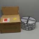 Semi Flush Mount Ceiling Light Black Rectangle Pattern LED Light Fixture with Drum Shade Indoor Use Living Dining Room Kitchen Modern Chandelier Lamps Brushed Chrome Finish E26 Bulb Base (Rectangular)