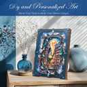 Endless Limit 3D Wall Decoration, Wood Wall Art Aesthetic Table Decor Stacking Carving Panels Spooky Home Decoration for Living Room Bedroom House(9"x10") (Blue)