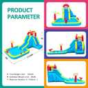 Inflatable Water Slide, Blow Up Water Slide with Climbing Wall, Water Slide for Kids Backyard with Basketball Hoop, Water Cannon and Splash Pool