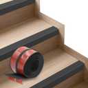 Non-Slip Step Edge Protector, Vinyl Stair Nosing - Self-Adhesive Anti-Slip Stair Nose Edging Trim, Stairway Nose Molding & Nosing Strip for High Traffic-Safety, Indoor-Outdoor Use(Black 2"2",10Ft)