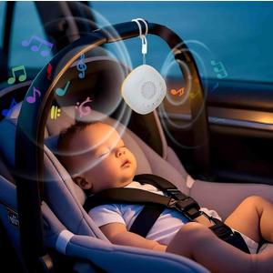White Noise Machine for Baby Car Rides - 20 Soothing Sounds, USB-C Rechargeable, Night Light for Strollers, Cribs & Travel