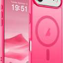 SUPFINE Magnetic for iPhone Air Case (Compatible with MagSafe)(Military Grade Drop Protection) Slim Translucent Matte Shockproof with Anti-Fingerprint Phone Cover for 17 Air,Hot Pink