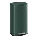 SONGMICS Trash Can with Lid, 8 Gallon Garbage Can, Stainless Steel Small Waste Bin with Step Pedal and Inner Bucket, Soft Close, Kitchen, Retro Green ULTB003C01