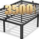20 Inch Queen Bed Frame, 3500Lbs Heavy Duty Metal Platform with Round Corner Legs Mattress Slide Stopper, Steel Slat Support No Box Spring Needed, Noise Free, Non-Slip, Easy Assembly