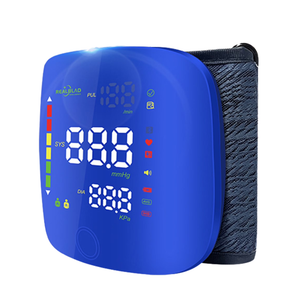 Wrist Blood Pressure Monitor, Rechargeable Blood Pressure Cuff with Large LED Screen  2 * 99 Sets of Memory, OneButton Turn On/Off Voice & Switch User