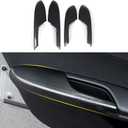 Inner Door Armrest Decor Cover Decals for 2016-2021 Honda Civic 10th Gen Accessories ABS Carbon Fiber Stickers, NOT for Coupe Model