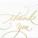 Hallmark Thank You Cards, Gold Foil Script (100 Thank You Notes with Envelopes) for Wedding, Baby Shower, Bridal Shower, Graduation