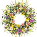 22" Eucalyptus Wreaths for Front Door,Spring Summer Fall Autumn Winter Wreaths,Large Eucalyptus Greenery Wreath with Olive Leaves Berries for Front Door Outdoor Farmhouse Decor All Seasons