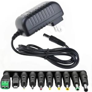 13.5V 1A Switching Power Supply 30W Universal Power Cord 10 Multi Jacks Adaptor Replacement Regulated 13.5V AC/DC Adapter 13.5V 1000mA 800mA 500mA Charger Transformer Plug
