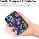 Credit Card Holder, Metal Card Wallet RFID Blocking Mini Slim Aluminum Business Hard Card Case for Women Men (Abstract Flowers)