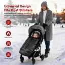 Universal Stroller Blanket & Stroller Footmuff,Water-Repellent Bunting Bag for Babies,Toddlers and Kids,Zipper Footmuff for Stroller,Stroller Winter Cover Warm Baby Sleeping Bag (Black)