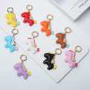 Handmade Horse Leather Keychain - Bag Charms for Handbags, Car Keys, Purse, Backpack & Gift Idea (Orange)