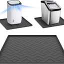 Portable Air Conditioner Silicone Mat with Raised Edges, 19.7''x19.7''x0.4''  Waterproof Pad to Prevent Leaks & Floor Damage  Ideal for Ice Makers, Humidifiers, Mini Fridges & Electrical Appliances (Black)