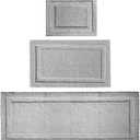 mDesign Microfiber Bath Mat Set - 3 Piece Bathroom Rugs - Non-Slip Floor Mats for After Bath, Shower - Water Absorbent, Machine Washable Bathroom Carpet Rugs - Hydra Collection - Set of 3, Gray (Grey)