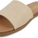 Soda Women Flip Flops Slides Slip-On Sandals Peep Toe Single Band BOARD Raffia Size 6.5