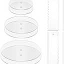 Ailaxq Acrylic Round Cake Discs Set 6.5”, 8.5”, 10.5” 2 Circles Each Size, Comb Icing Scraper, Edge Smoother Cream Scraper