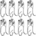 Magnetic Hooks 304 Stainless Steel Hooks Heavy Duty Magnets Hanging Hooks for Refrigerator Grill Toolbox Cabins Outdoor,Cruise Essentials Camper Accessories, 8pack(Silver,1.3in-2)