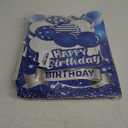 Navy Blue and Silver Birthday Decorations for Men Women, Blue Birthday Decorations for Men with Happy Birthday Banner Tablecloth Balloons Fringe Curtains Hanging Swirls Cake Toppers