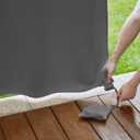 RYB HOME Outdoor Curtains Windproof - Waterproof Blackout Curtain with Weight Bag, Privacy Insulated Drapes for Patio Screen Porch Pergola Terrace Gazebo Area, W 52" x L 90", 2 Pcs, Grey