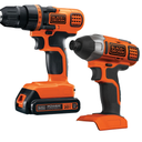 BLACK+DECKER 20V MAX Cordless Drill and Impact Driver, Power Tool Combo Kit with Battery and Charger (BD2KITCDDI)