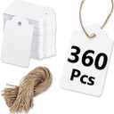 4 x PH PERKHOMY 360 Pcs White Paper Gift Tags with String, Blank Price Tags for Gifts Crafts Wedding Christmas, White (360 Pcs (1.7x2.8 in))