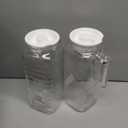 Bormioli Rocco Gelo Set of 2 Glass pitchers, 33.75 Jug with White Lid, Carafe for Homemade Juice, Iced Tea, Cold Brew, Dishwasher Safe Made in Italy