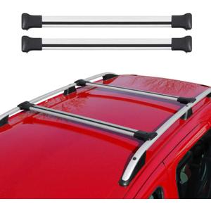 OMAC Roof Rack Cross Bars Luggage Carrier for Jeep Liberty 2002-2007 Gray 2 Pcs for Travel Kayak Canoe Surf Ski Snowboard Camping (Silver)