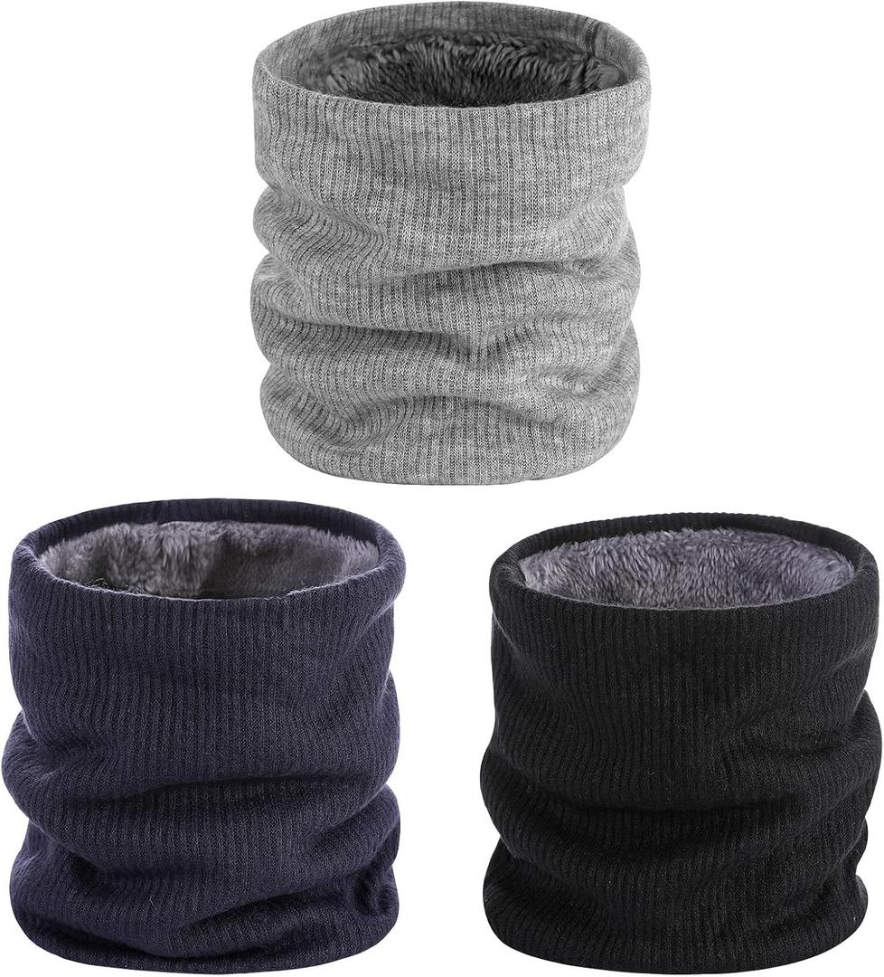 3Pcs Winter Neck Warmer Gaiter for Women Men Thermal Fleece Ski Face Mask Cover Windproof Scarf for Skiing Hiking