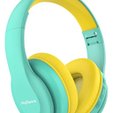 JoySpark Kids Bluetooth Headphones, Lightweight Wireless Headphones for Kids, 85/94dB Volume Limited, 60 Hours Playtime, Bluetooth 5.3, OverEar Toddler Headsets with Builtin MicGreen