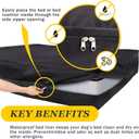 Dog Bed Covers 36L 27W 3H Inch Washable Black Thickened Waterproof Oxford Fabric with Handles and Zipper Reusable Dog Bed Liner for Medium 50-55 Lbs