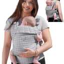 GROWNSY Baby Carrier Newborn to Toddler (7-44lbs), Ergonomic & Cozy Wraps Carrier with One-Click Buckle, Head Support for Hands-Free Comfort, Design for Infant to Toddler, Silver Grey