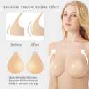 Sticky Push UP Bra, Silicone Adhesive Nipple Covers for Women, Invisible Strapless Breast Pasties, L Nude (L)