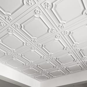 Art3d Drop Ceiling Tiles 24x24 in White (24-Pack, 96 Sq.ft), Wainscoting Panels Glue Up 2x2, 24pcs 24"x24"