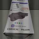 Cervical Neck Pillow for Pain Relief Sleeping, Contour Memory Foam Pillows, Ergonomic Side Sleeper Pillows for Adults, Orthopedic Neck Support Pillow for Back Stomach Sleepers-King Size (King size-28.4''Lx16.5''Wx5.5''H, Dark Grey&grey-grid)